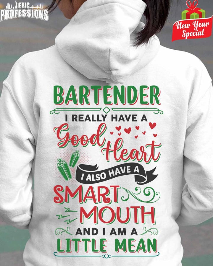 Bartender I Really have a Good Heart- White-Bartender-Hoodie-#211222LITMEAN1BBARTZ4