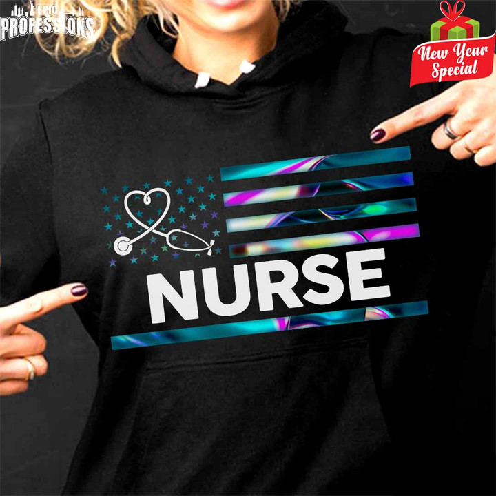 Proud Nurse-Black -Nurse-Hoodie -#211222USFLA87FNURSZ4