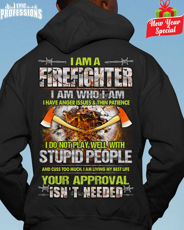I am a Firefighter-Black-Firefighter-Hoodie -#211222THIPAT2BFIREZ6