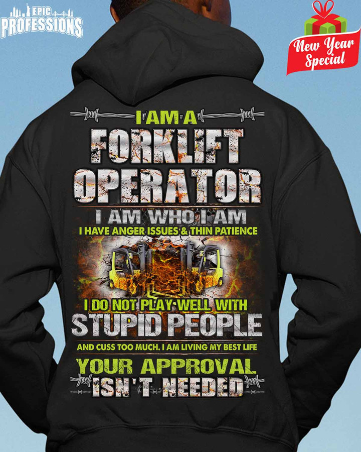 I am a Forklift Operator-Black-ForkliftOperator-Hoodie -#211222THIPAT2BFOOPZ6