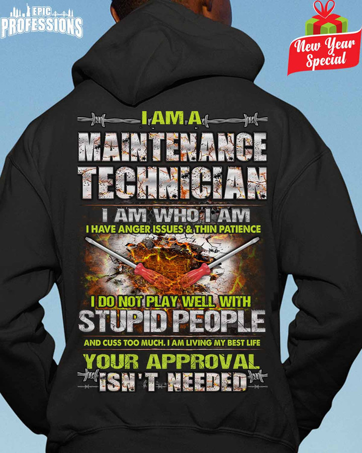 I am a Maintenance Tech-Black-MaintenanceTech-Hoodie -#211222THIPAT2BMATEZ6