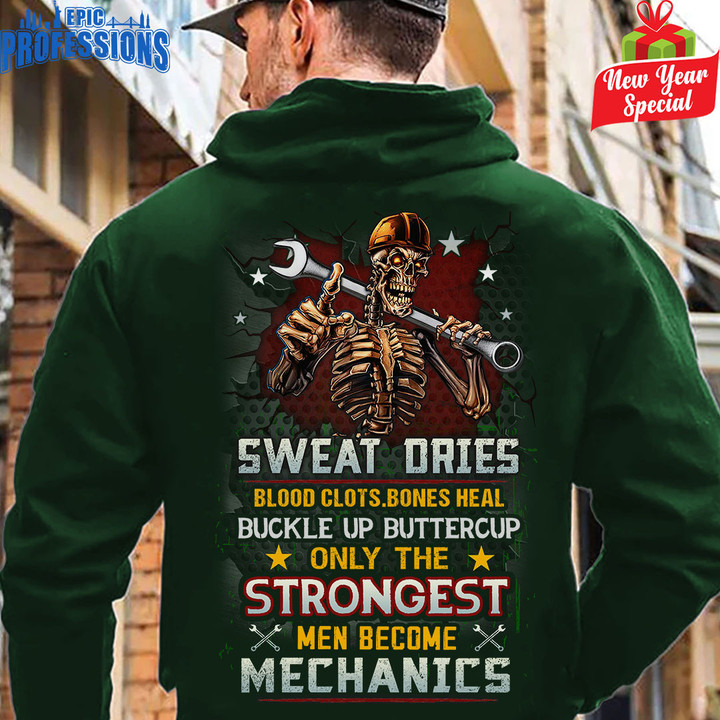Only The Strongest Men Become Mechanics -Forest Green -Mechanic -Hoodie-#221222BUCUP11BMECHZ6