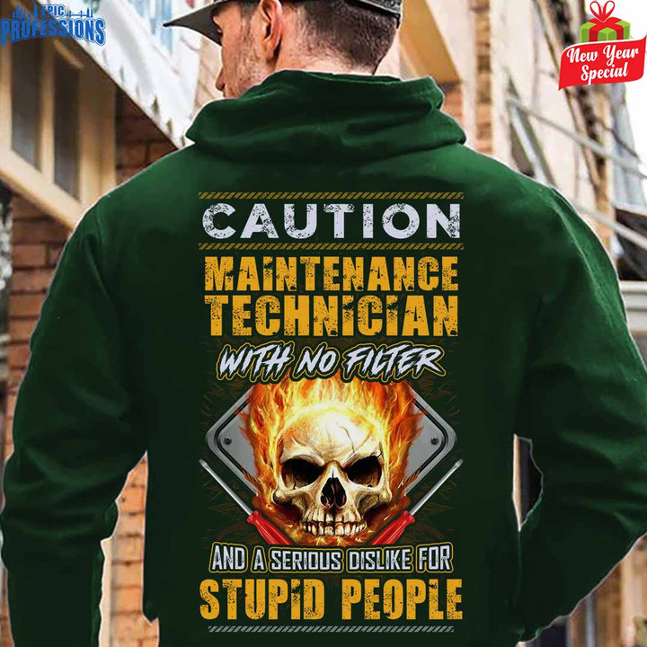 Maintenance Tech with no filter -Forest Green -MaintenanceTech-Hoodie-#281222WITHNO1BMATEZ6