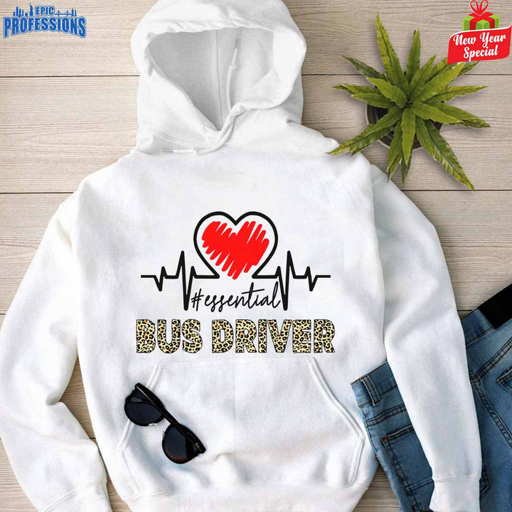 Essential Bus Driver -White-Busdriver-Hoodie-#040123ESENJT1FBUDRZ4