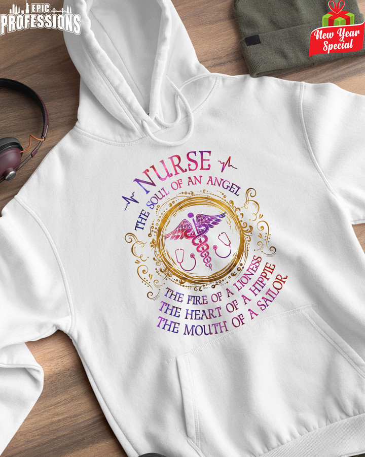Nurse The Soul of an Angel -White-Nurse-Hoodie-#050123THESOL6FNURSZ4