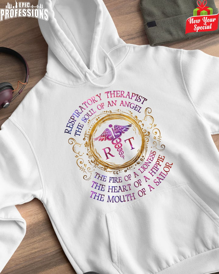 Respiratory Therapist The Soul of an Angel -White-Respiratorytherapist-Hoodie-#050123THESOL6FRETHZ4