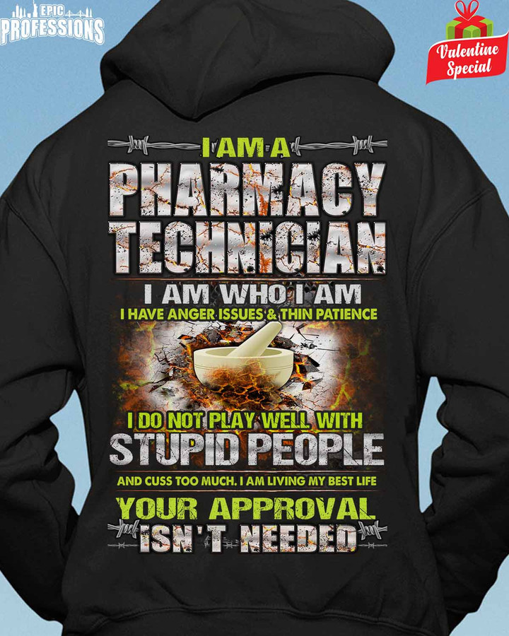I am a Pharmacy Technician-Black-PharmacyTechnician-Hoodie -#060123THIPAT2BPHTEZ4