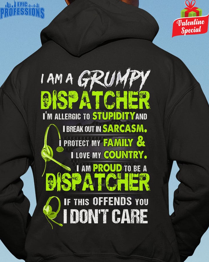 Dispatcher If This Offends You I Don't Care-Black -Dispatcher-Hoodie -#110123IDONT1BDISPZ4