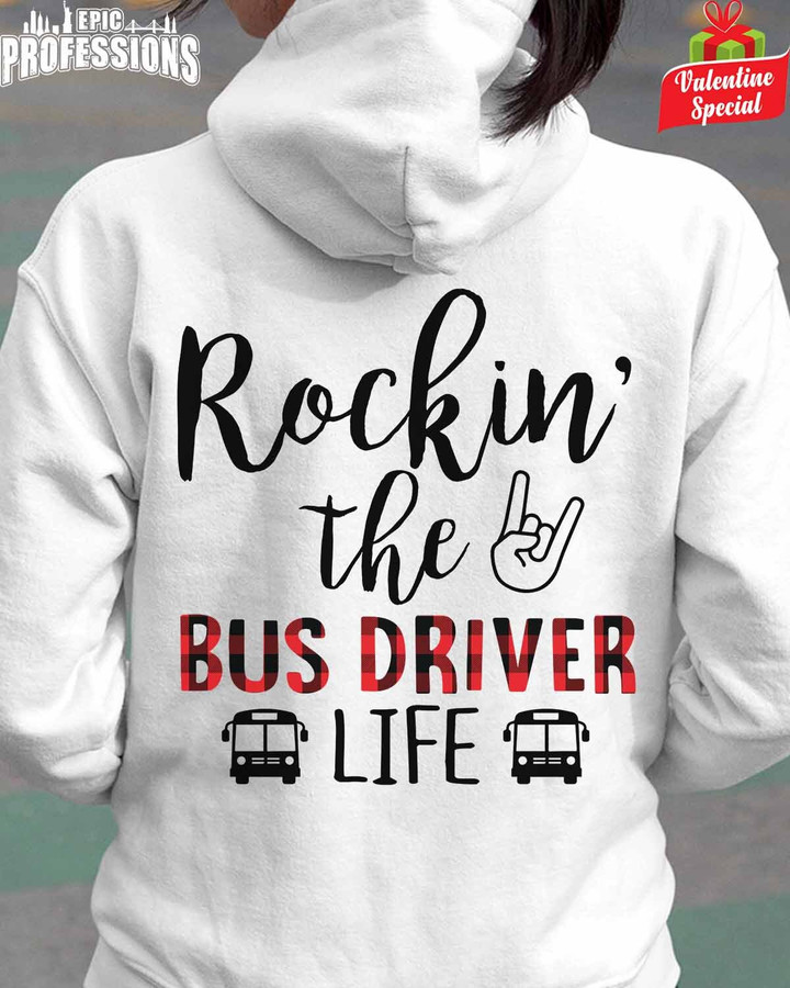 Rocking the Bus Driver Life -White-Busdriver-Hoodie-#130123ROKTHE2BBUDRZ4