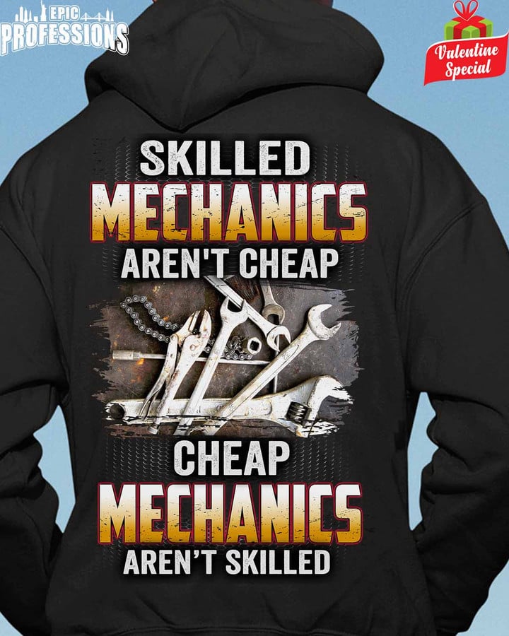 Skilled Mechanics aren't cheap-Black -Mechanic-Hoodie -#130123SKILL26BMECHZ6