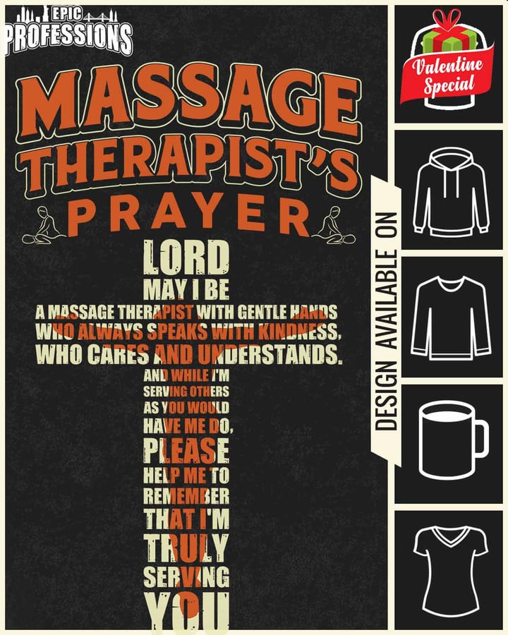 Awesome Massage Therapist Prayer- Black -Massagetherapist- T-shirt -#170123SEROT1BMASSZ4