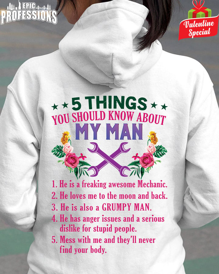 Mechanic You Should Know about My Man-White-Mechanic-Hoodie-#1701235THIN7BMECHZ6