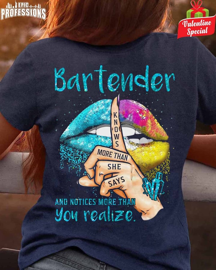 Awesome Bartender-Navy Blue -Bartender-T shirt-#210123NOTIC1BBARTZ4