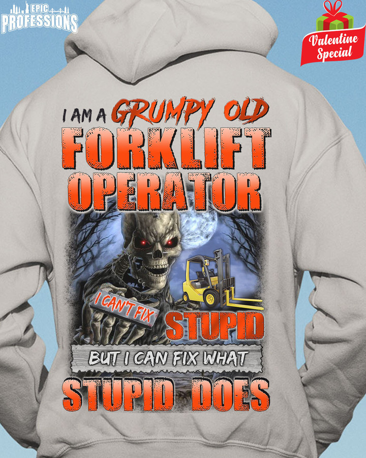 I am a Grumpy old Forklift Operator-Ash Grey-ForkliftOperator-T-shirt -#210123WHAST3BFOOPZ6