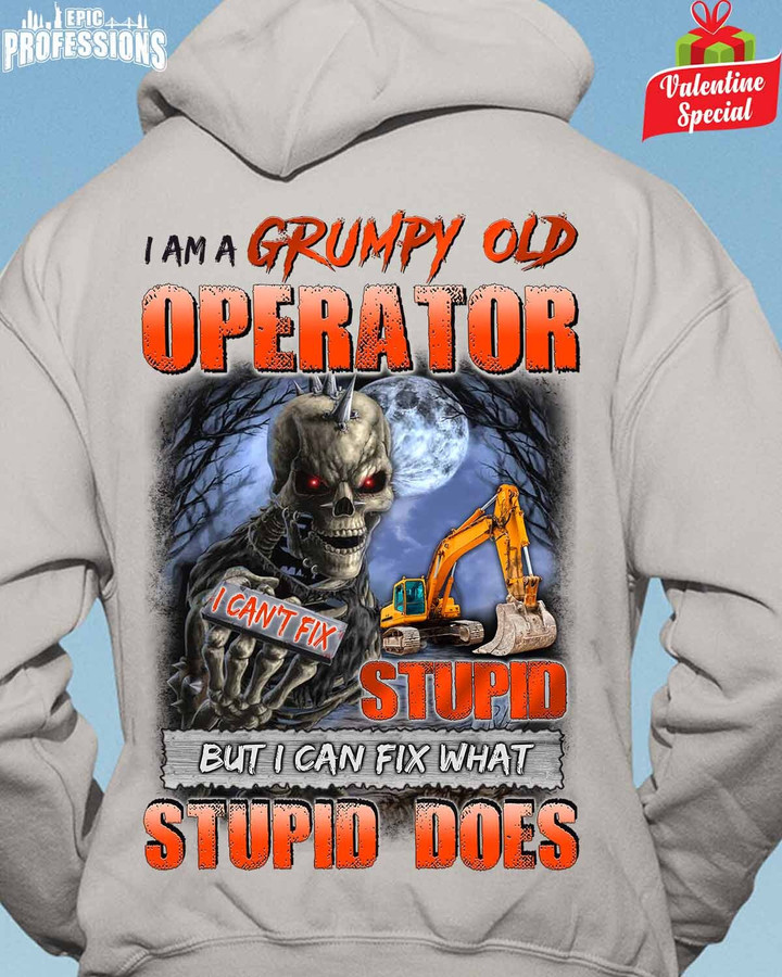 I am a Grumpy old Operator-Ash Grey-Operator-T-shirt -#210123WHAST3BOPERZ6