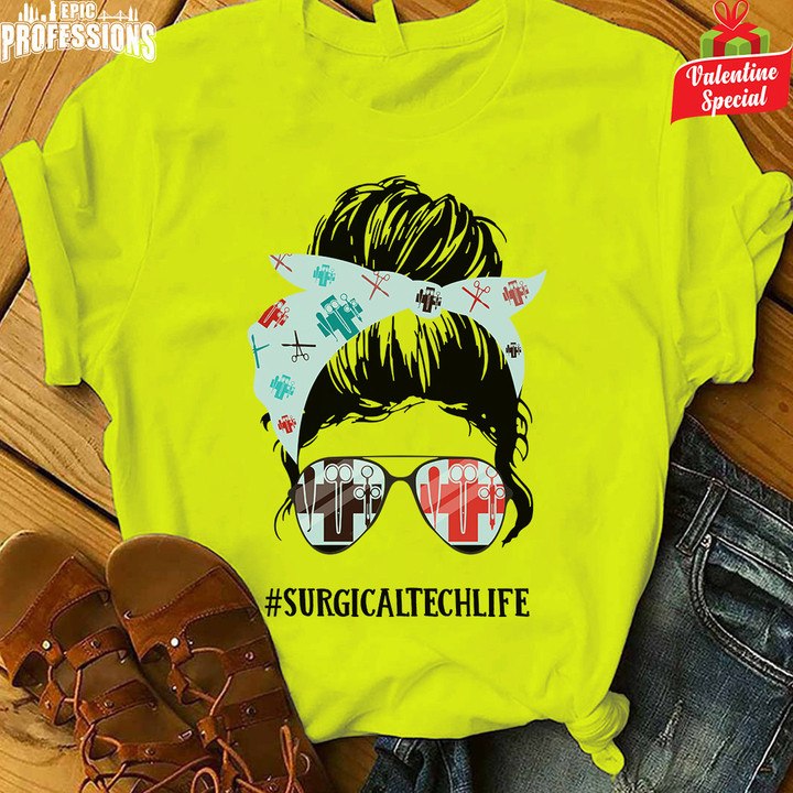 Awesome Surgical Tech Life -Daisy Yellow-Surgicaltech-T shirt-#270123JTLIF6FSUTEZ4