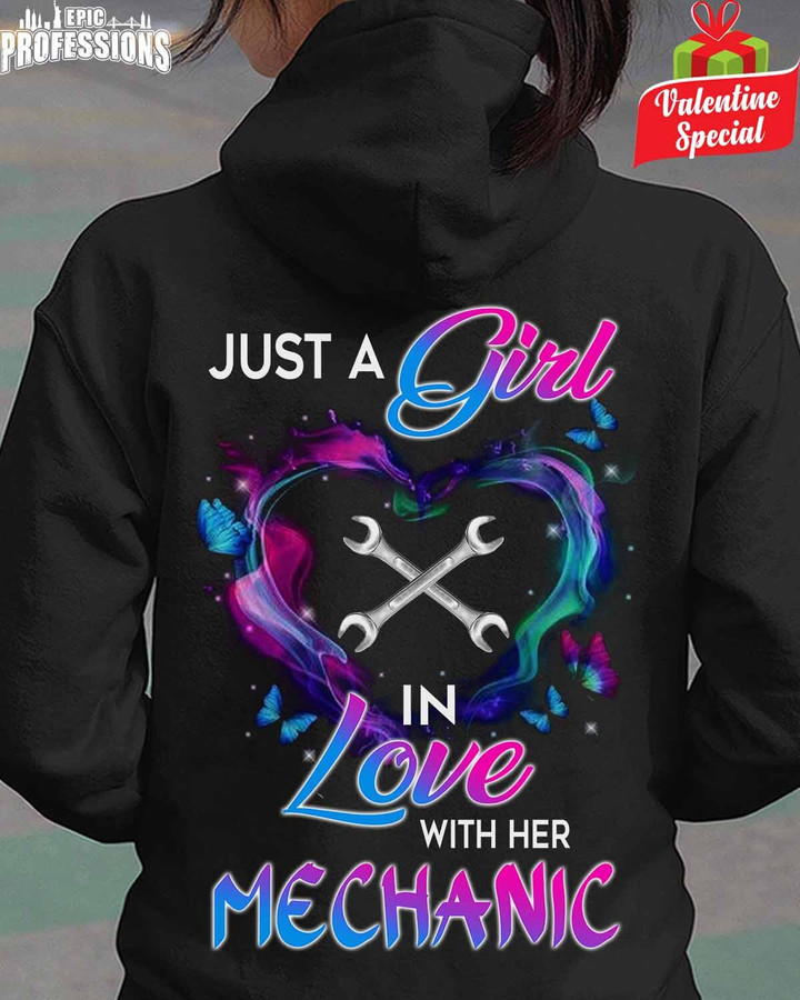 Just a Girl in Love with her Mechanic-Black-Mechanic- Hoodie-#270123INLOVE6BMECHZ6