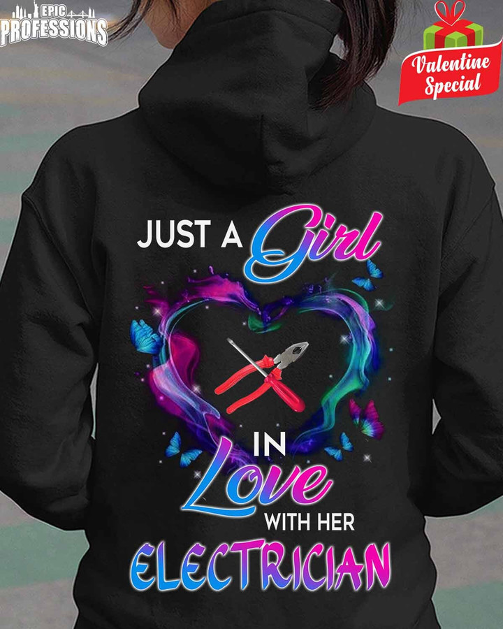 Just a Girl in Love with her Electrician-Black-Electrician- Hoodie-#280123INLOVE6BELECZ6