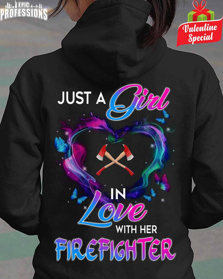 Just a Girl in Love with her Firefighter-Black-Firefighter- Hoodie-#280123INLOVE6BFIREZ6
