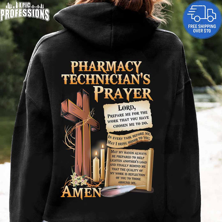 Awesome Pharmacy Technician's Prayer-Black-PharmacyTechnician- Hoodie-#010223EVTAS1BPHTEZ4