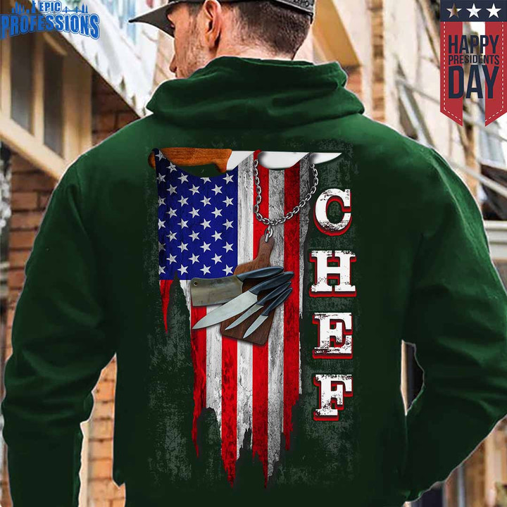 Proud Chef-Forest Green -Chef-Hoodie-#080223USFLA25BCHEFZ6