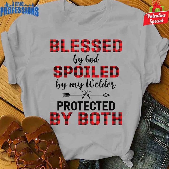 Blessed by God Spoiled By My Welder- Sport Grey-Welder-T shirt-#090223PROBY3FWELDZ6