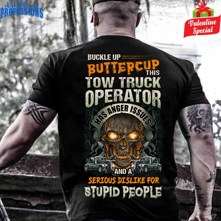This Tow Truck Operator has Anger Issues-Black-Towtruckoperator-T-shirt -#100223BUCUT5BTTOZ6