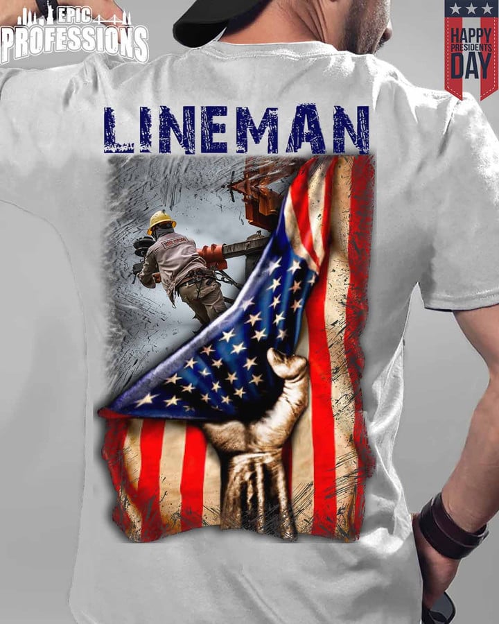 Proud Lineman-Ash Grey-Lineman-T-shirt -#110223USFLA54BLINEZ6