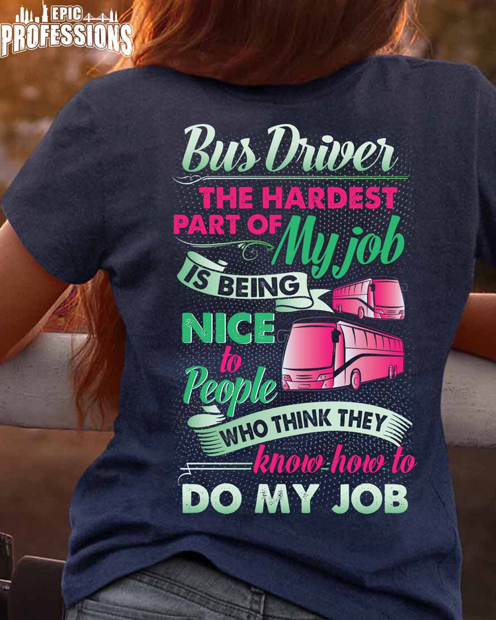 Bus Driver The Hardest Part of My Job- Navy Blue -BusDriver-Hoodie -#110223MYJOB10BBUDRZ4