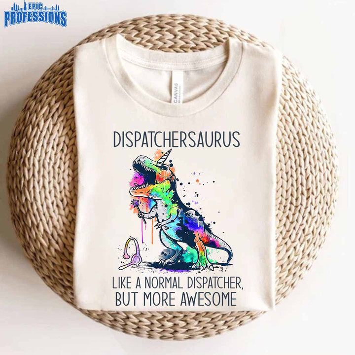 Awesome Dispatcher Saurus -White-Dispatcher-T- shirt-#110223SAURUS2FDISPZ4