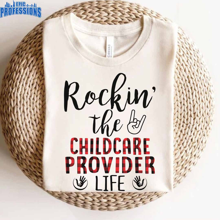 Rockin' the Childcare provider Life-White-Childcare provider-T- shirt-#150223ROKTHE2FCHPRZ4