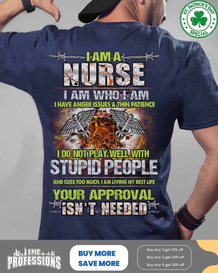 I am a Nurse-Navy Blue -Nurse- T-shirt-#F180223THIPAT2BNURSZ4