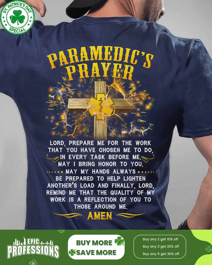 Awesome Paramedic's Prayer -Navy Blue -Paramedic- T-shirt-#F220223EVTAS6BPARMZ4