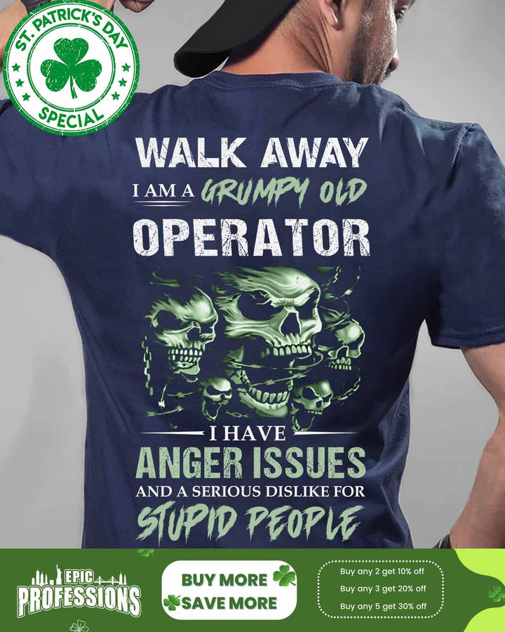 Operator I Have Anger Issues-Navy Blue -Operator- T-shirt-#M230223ANGIS5BOPERZ6