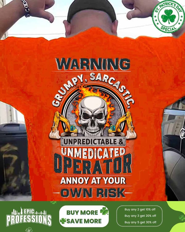 Unpredictable Operator- Orange-Operator-T-Shirt -#M250223UNPRE2BOPERZ6