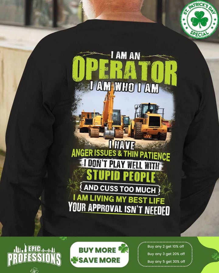 I am an Operator-Black-Operator- T-shirt -#M240223THIPAT1BOPERZ6