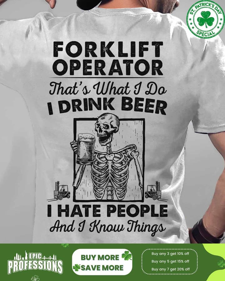 Forklift Operator that's what I do -Ash Grey-ForkliftOperator-T-shirt -#M020323HAPEP1BFOOPZ6