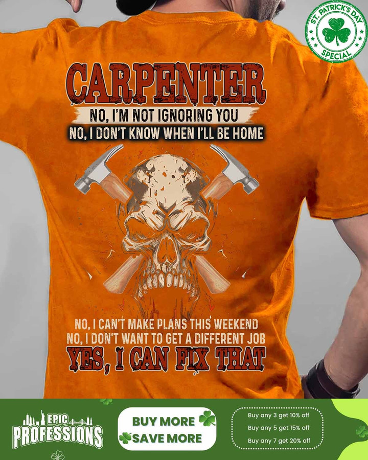 Proud Carpenter- Orange-Carpenter-T-Shirt -#M020323DIFRE12BCARPZ6