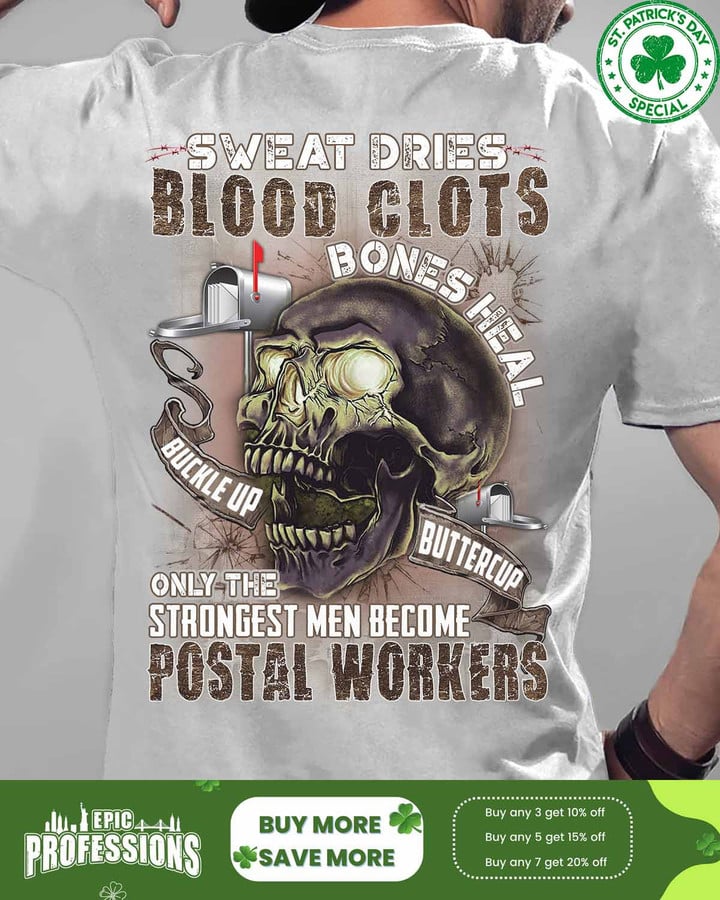 Only The Strongest Men Become Postal Workers -Ash Grey-PostalWorker-T-shirt -#F020323BUCUP9BPOWOZ4