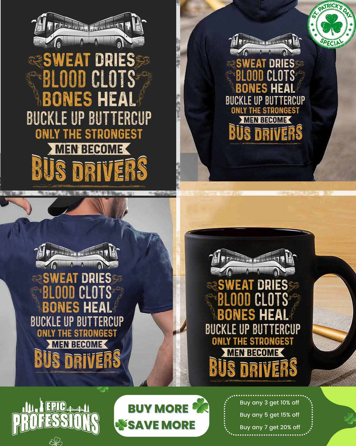 Only The Strongest Men Become Bus Driver-Navy Blue -BusDriver- T-shirt-#F020323BUCUP14BBUDRZ4