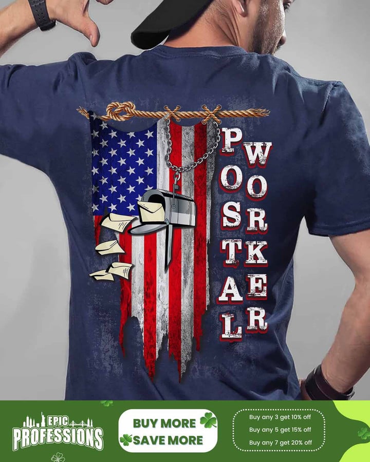 Awesome Postal Worker- Navy Blue -Postalworker - T-Shirt -#F040323USFLA25BPOWOZ4