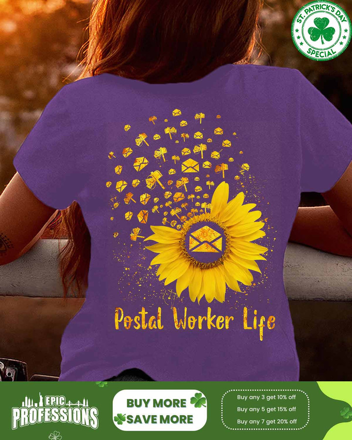 Awesome Postal Worker Life- Purple -Postalworker-T-shirt -#F040323SUFLOG1BPOWOZ4