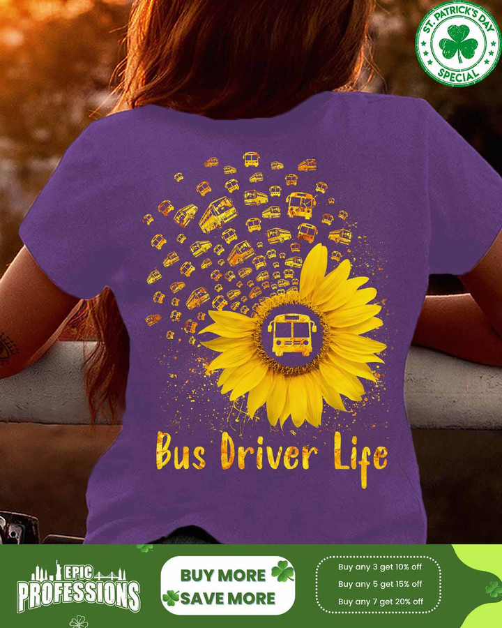 Awesome Bus Driver Life- Purple -Bus Driver-T-shirt -#F040323SUFLOG1BBUDRZ4