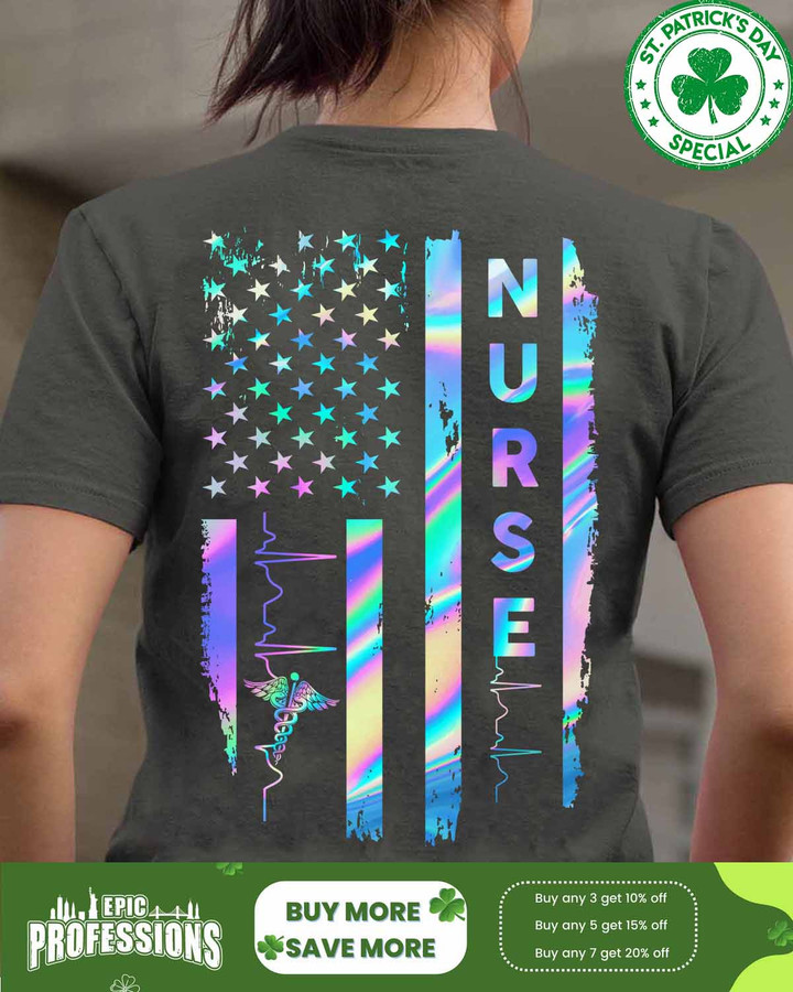 Proud Nurse-Dark heather -Nurse-T-Shirt -#070323USFLA61BNURSZ4