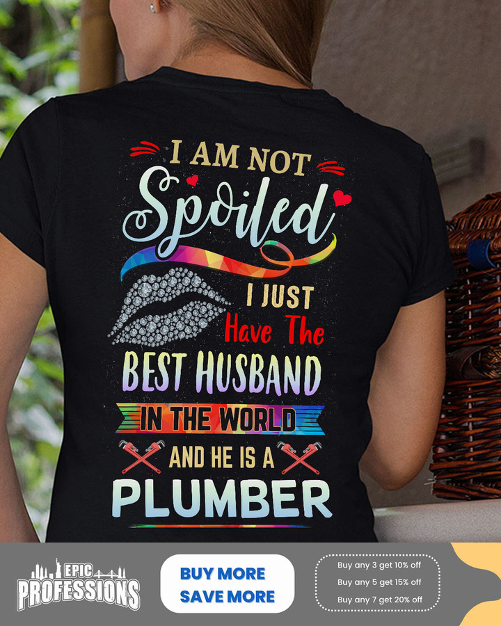 Cute Plumber's lady-Black-Plumber-T-Shirt-#100323SPOIL9BPLUMZ6