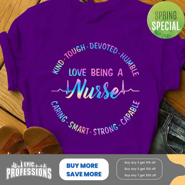 Love Being a Nurse-Purple -Nurse-T-Shirt -#100323KINTOUGH1FNURSZ4