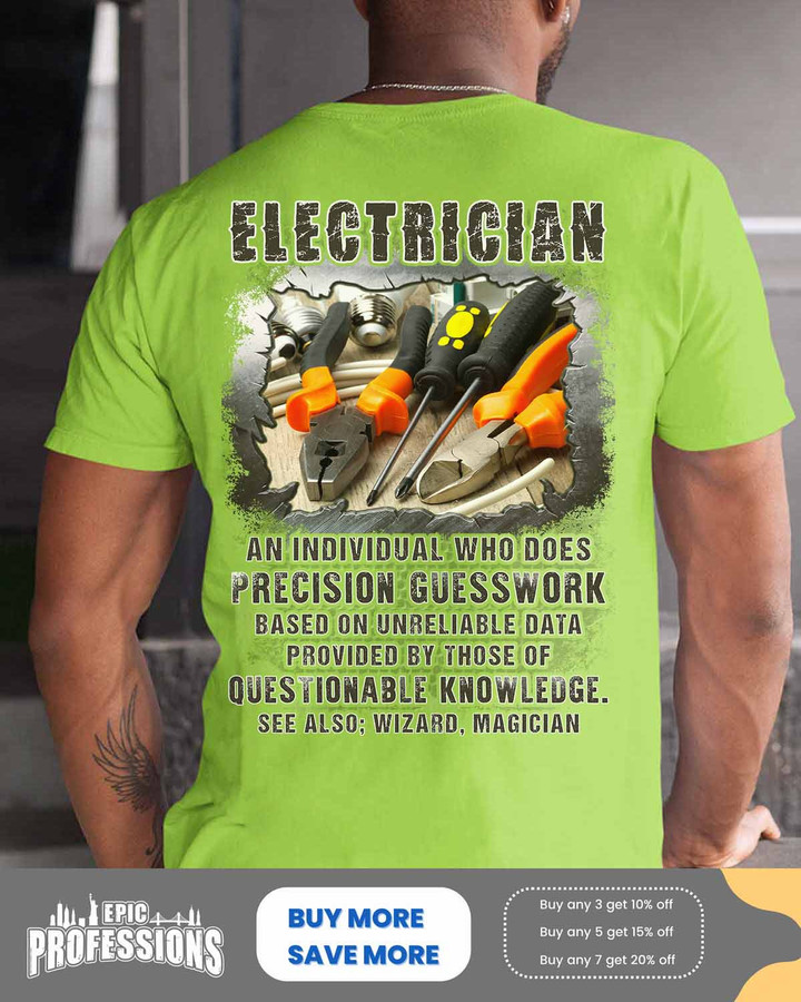 Awesome Electrician-Lemon Green-Electrician-T-shirt -#110323DATA14BELECZ6