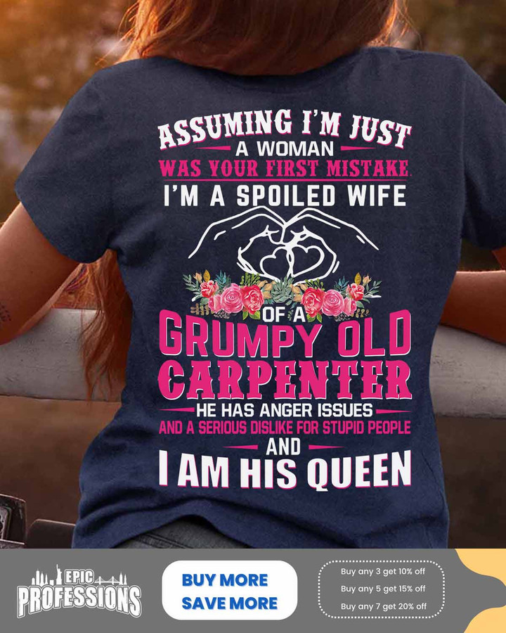 Awesome Carpenter- Navy Blue -Carpenter-T-Shirt -#110323HISQU2BCARPZ6