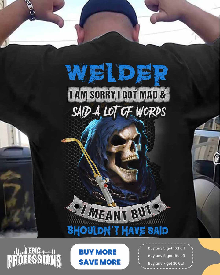 Proud Welder -Black-Welder-T-shirt -#150323WORDS1BWELDZ6
