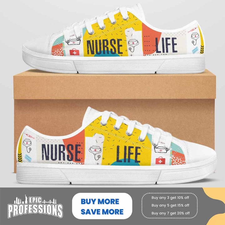 Awesome Nurse -White-Nurse-Low Top Shoes-#F170323SHOEDSN3BNURSZ4